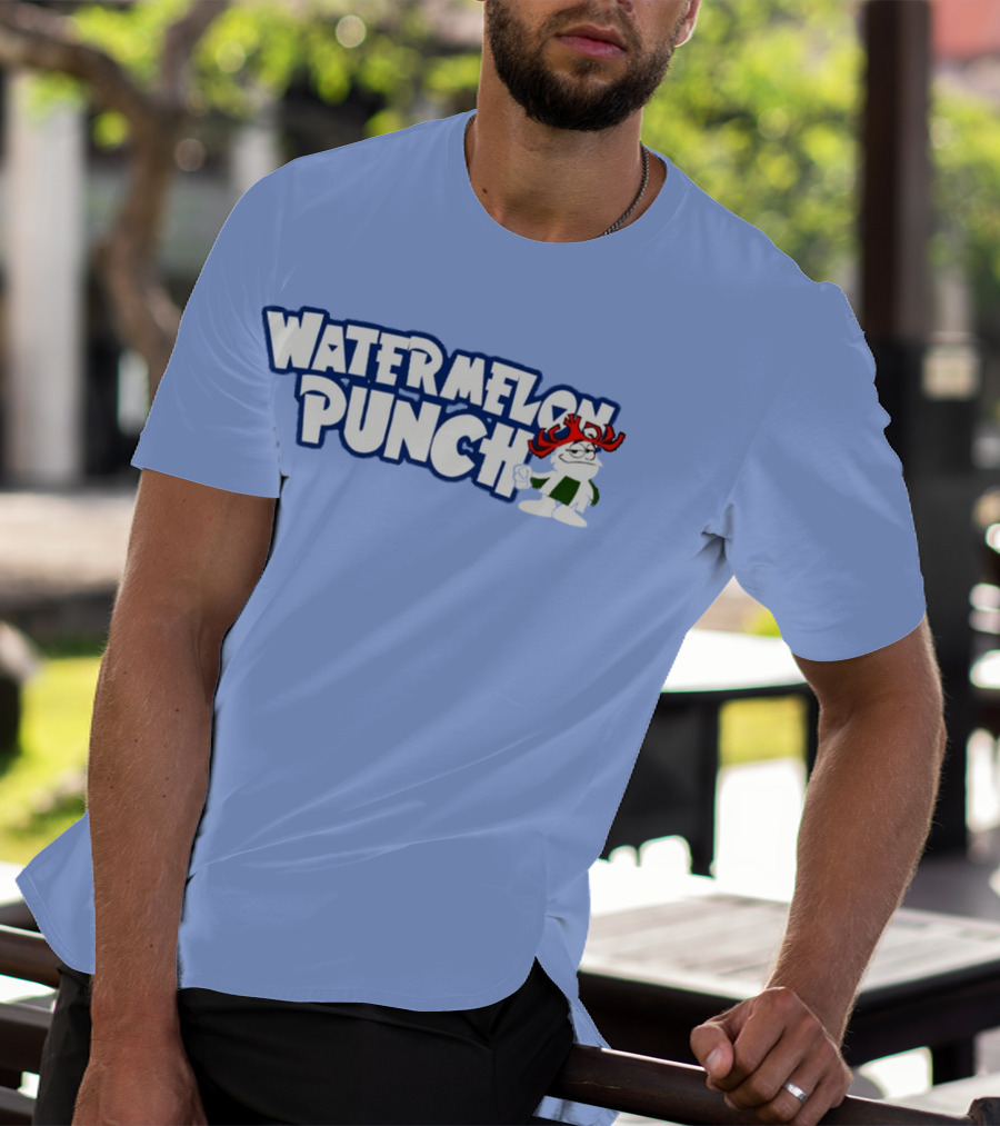 Watermelon Punch Cool Character With Fun Red Glasses And Green Shorts T-Shirt