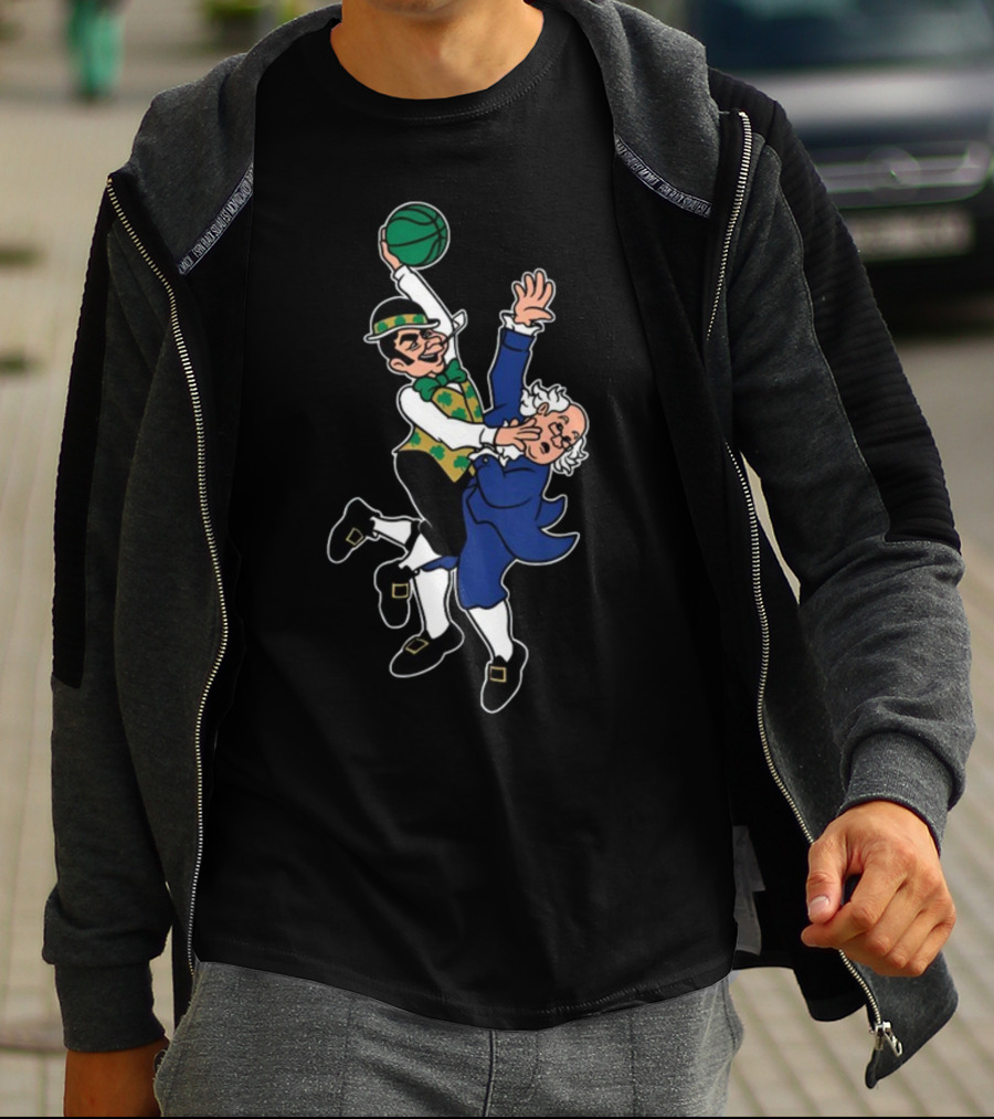 Bos Dunk Celtic Green Basketball Character With Historical Figure T-Shirt