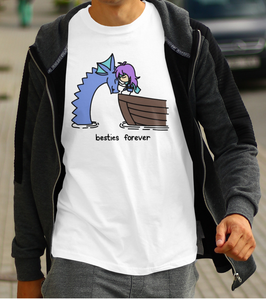 Kimchichickenbeer Faris And Syldra Besties Forever Best Friends With Dragon And Boat Scene T-Shirt