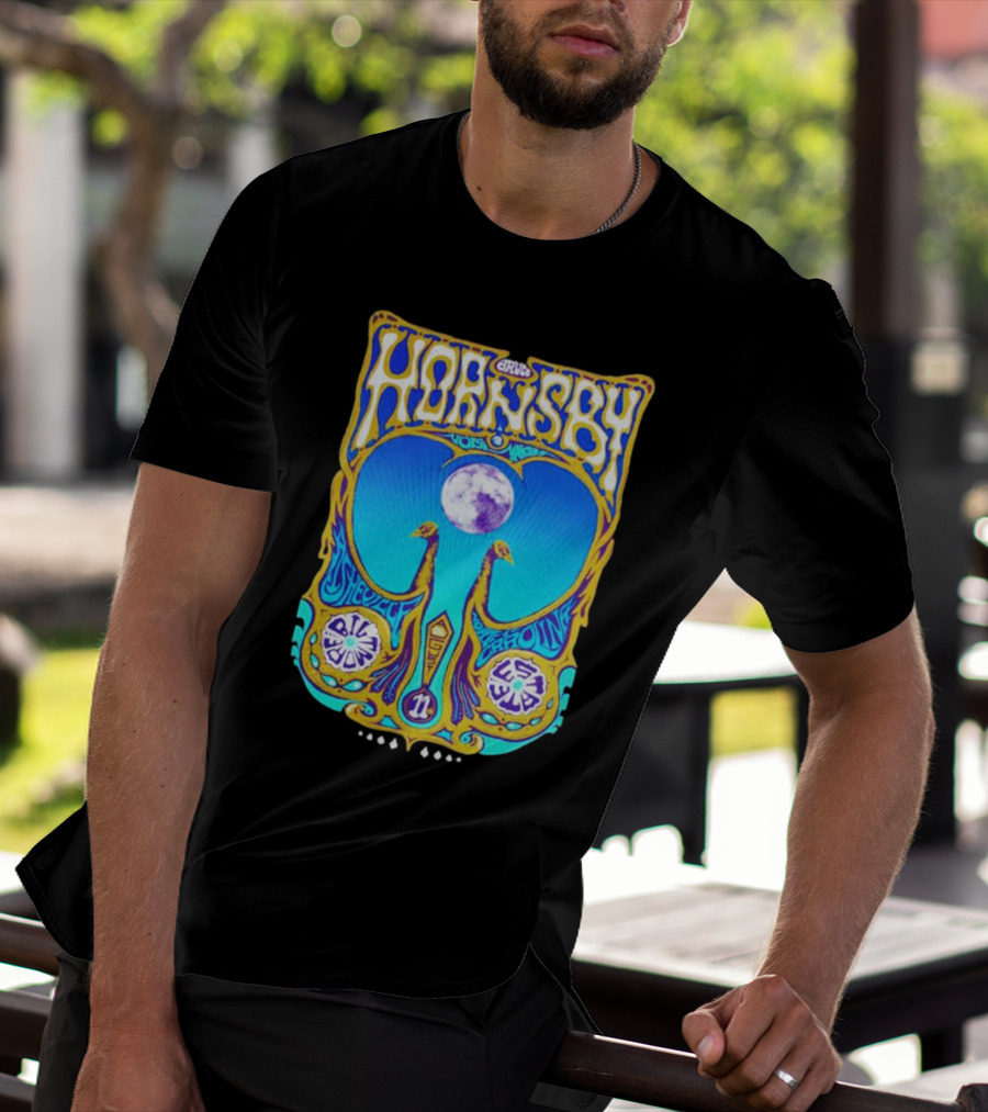 Bruce Hornsby Vintage Music Art With New York Psychedelic Blue Moon T-Shirt