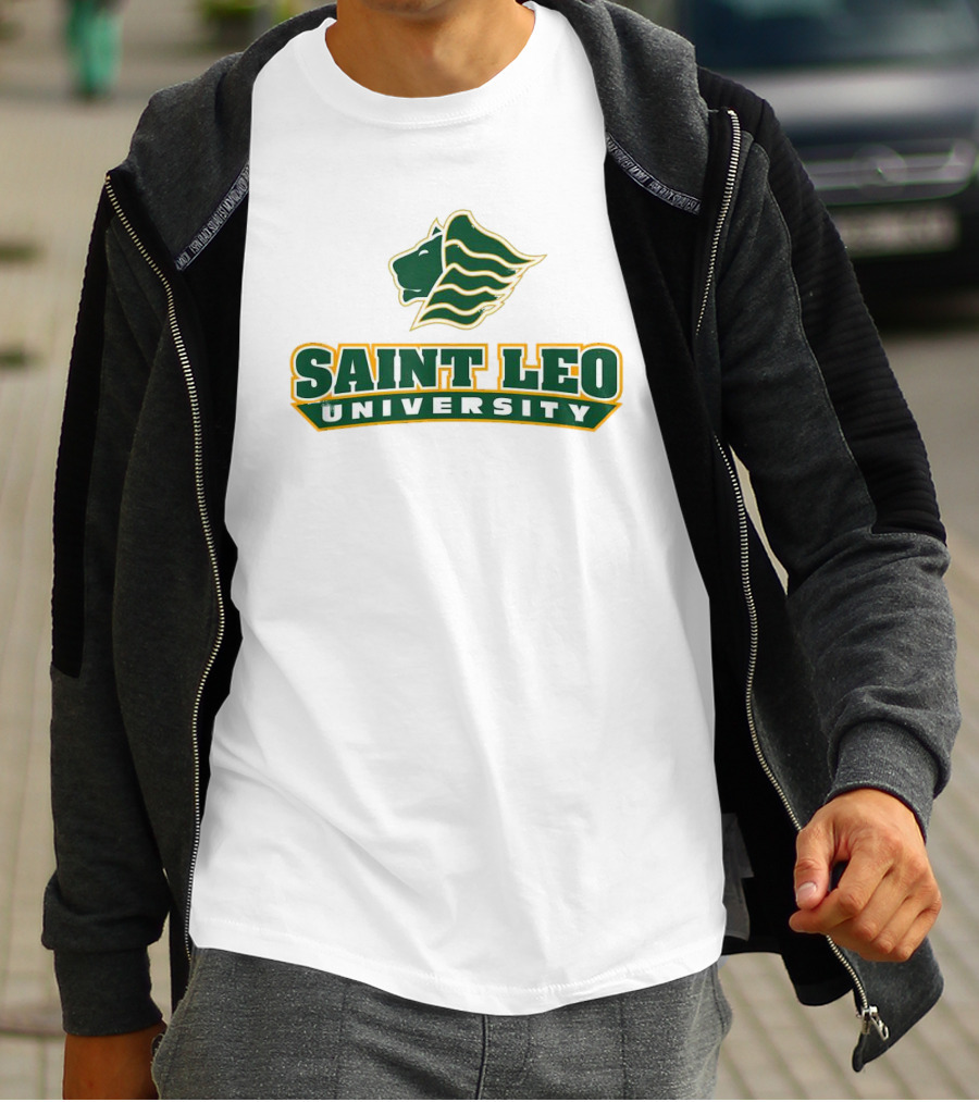 Saint Leo University Lions Logo Green And Gold T-Shirt