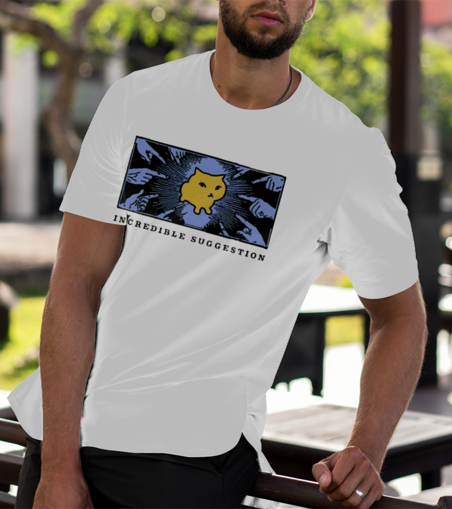 Incredible Suggestion Yellow Cat Surrounded By Pointing Fingers T-Shirt
