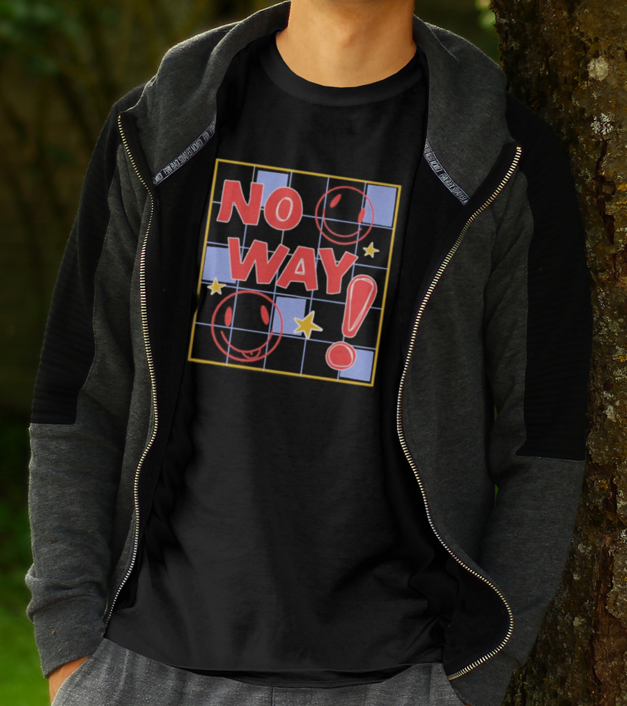 No Way Smile Faces Stars Pattern Nephyrus T-Shirt