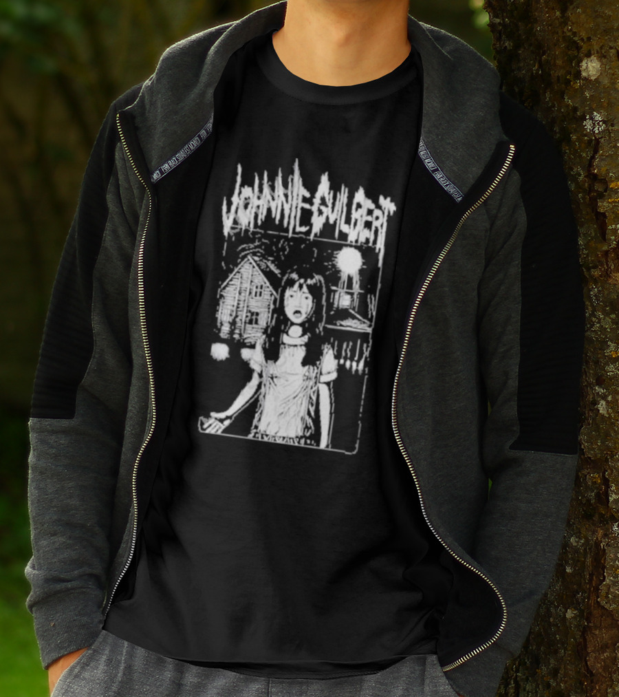 Johnnie Guilbert The Lost Girl Creepy Haunted House Background T-Shirt