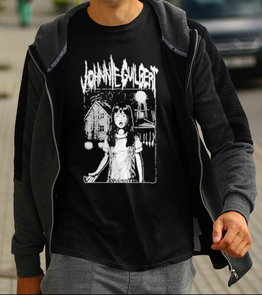 Johnnie Guilbert The Lost Girl Creepy Haunted House Background T-Shirt