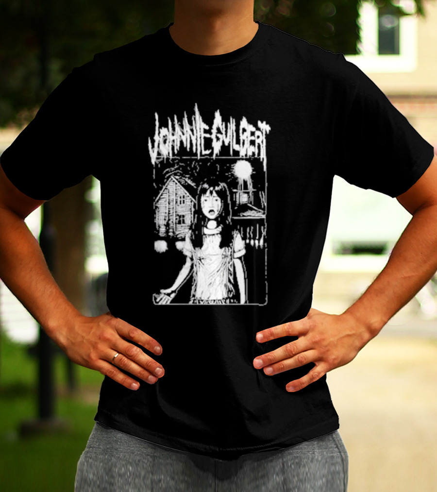 Johnnie Guilbert The Lost Girl Creepy Haunted House Background T-Shirt