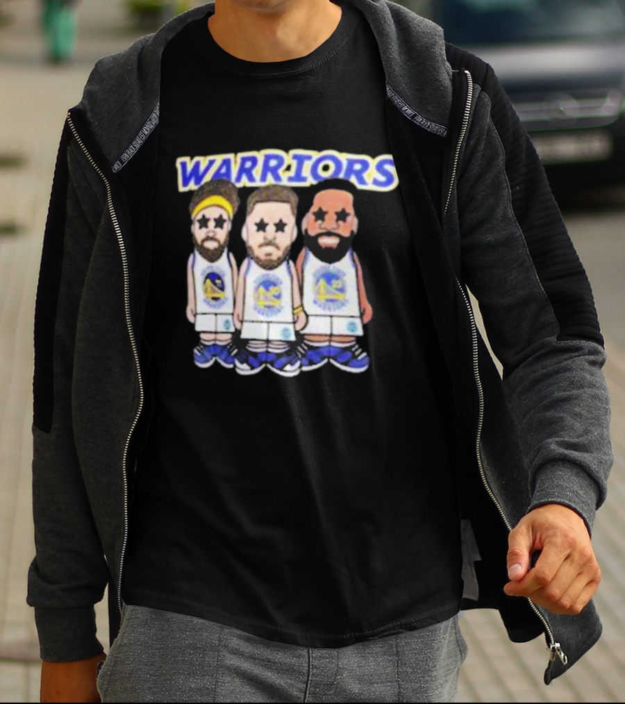 Warriors Steph Curry Klay Thompson Draymond Cartoon T-Shirt