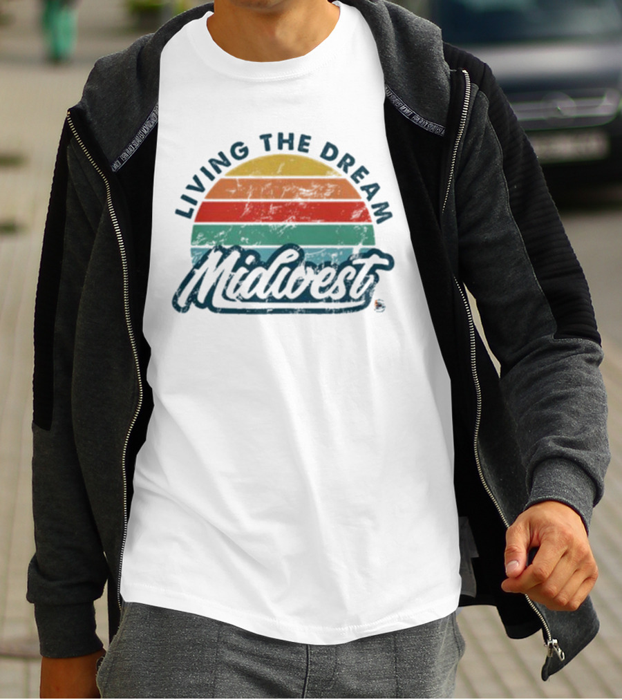 Living The Dream Midwest Retro Sunburst T-Shirt