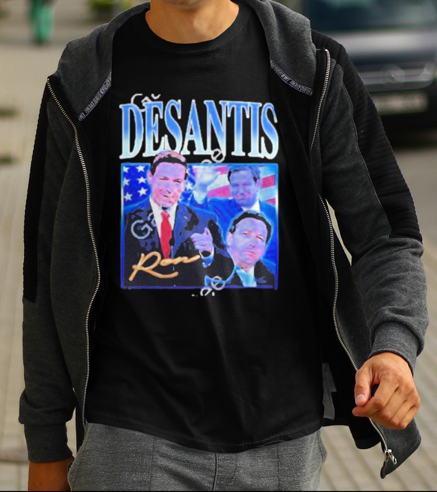 DÉSANTIS Ron American Flag Suit T-Shirt