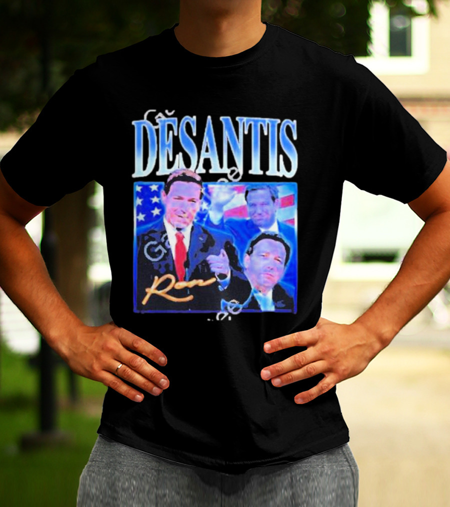 DÉSANTIS Ron American Flag Suit T-Shirt