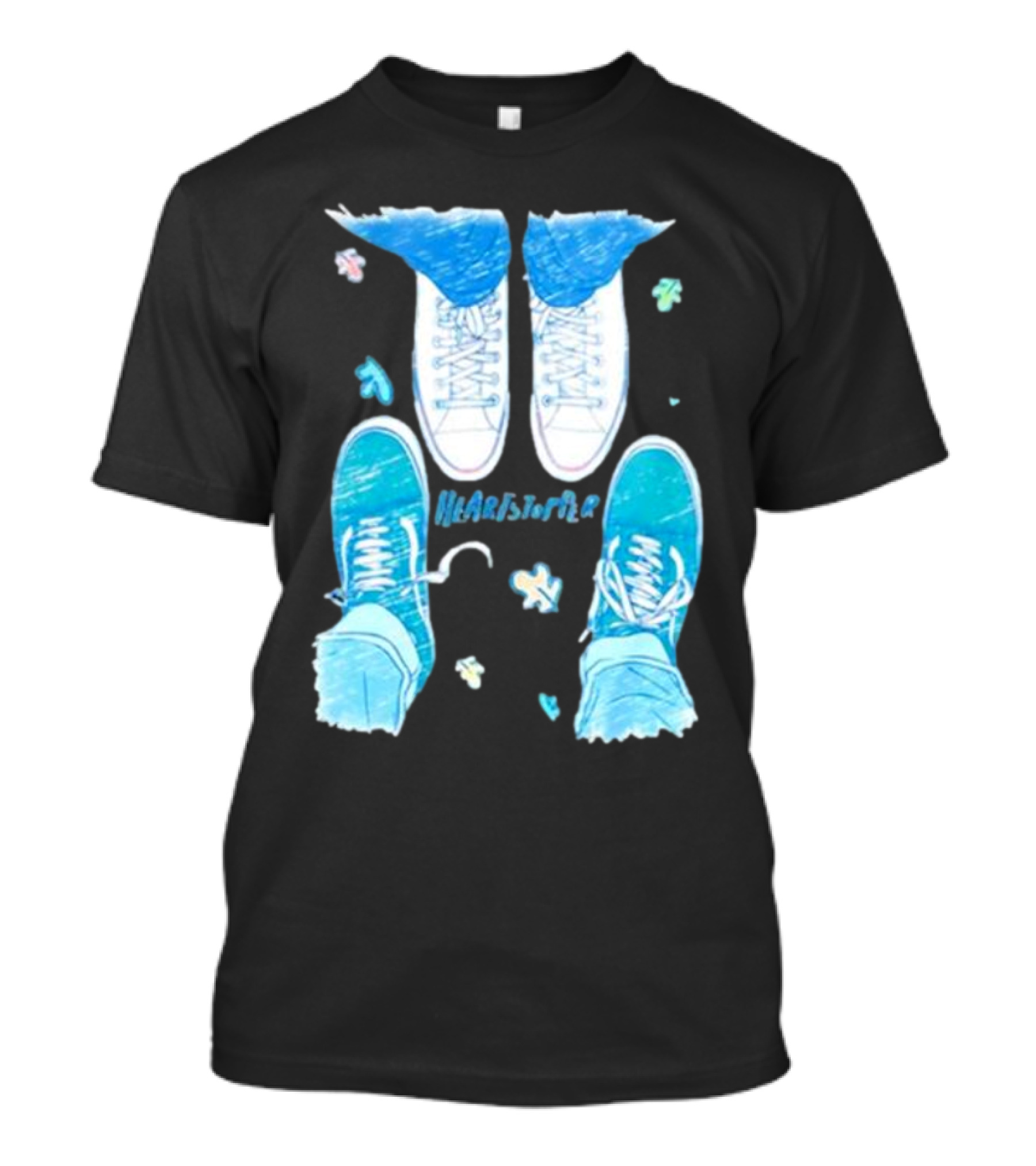 Heartstopper Nick And Charlie Shoes Pastel Sketch T-Shirt