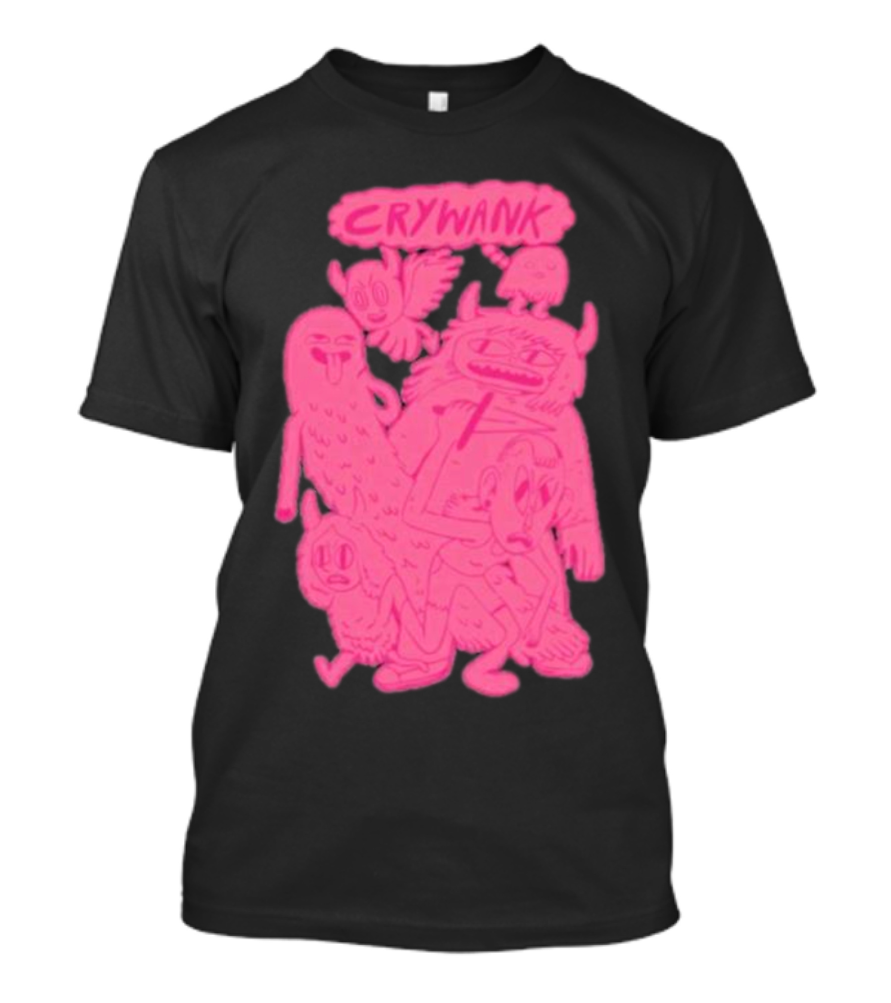 Crywank Cartoon Characters Art Pink T-Shirt