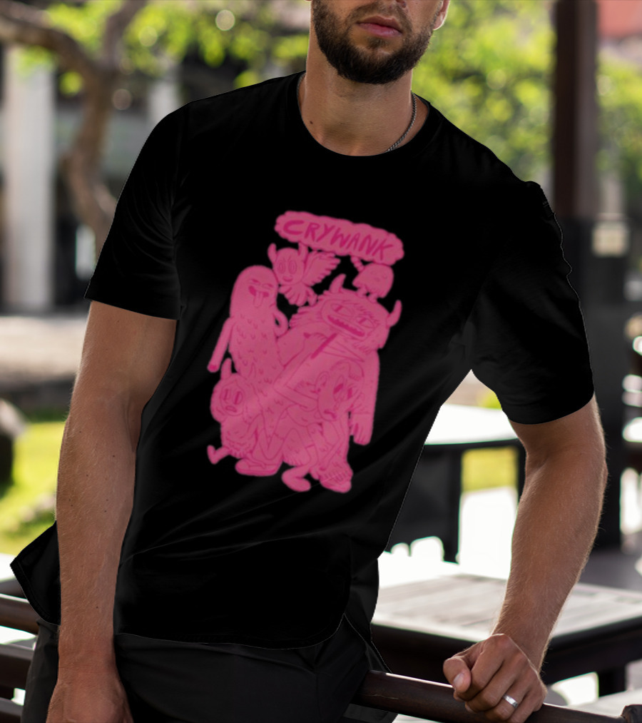 Crywank Cartoon Characters Art Pink T-Shirt