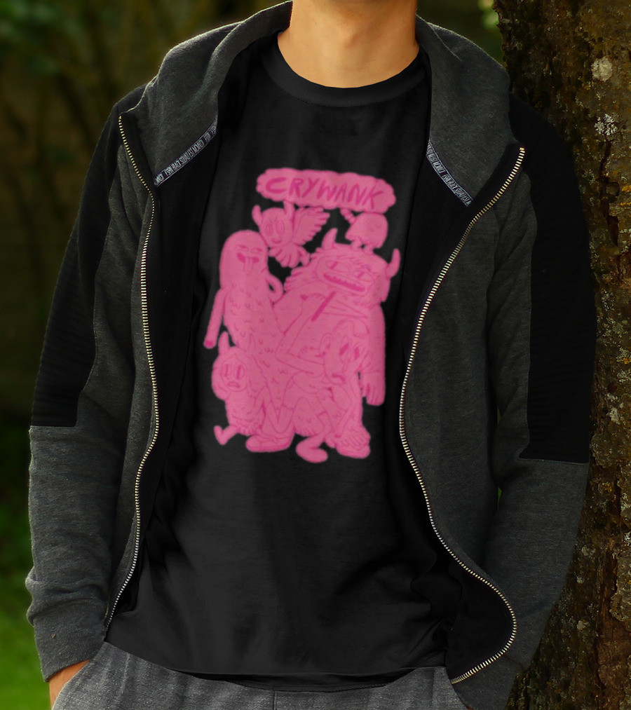 Crywank Cartoon Characters Art Pink T-Shirt