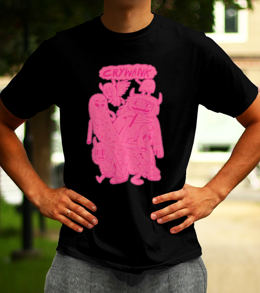 Crywank Cartoon Characters Art Pink T-Shirt