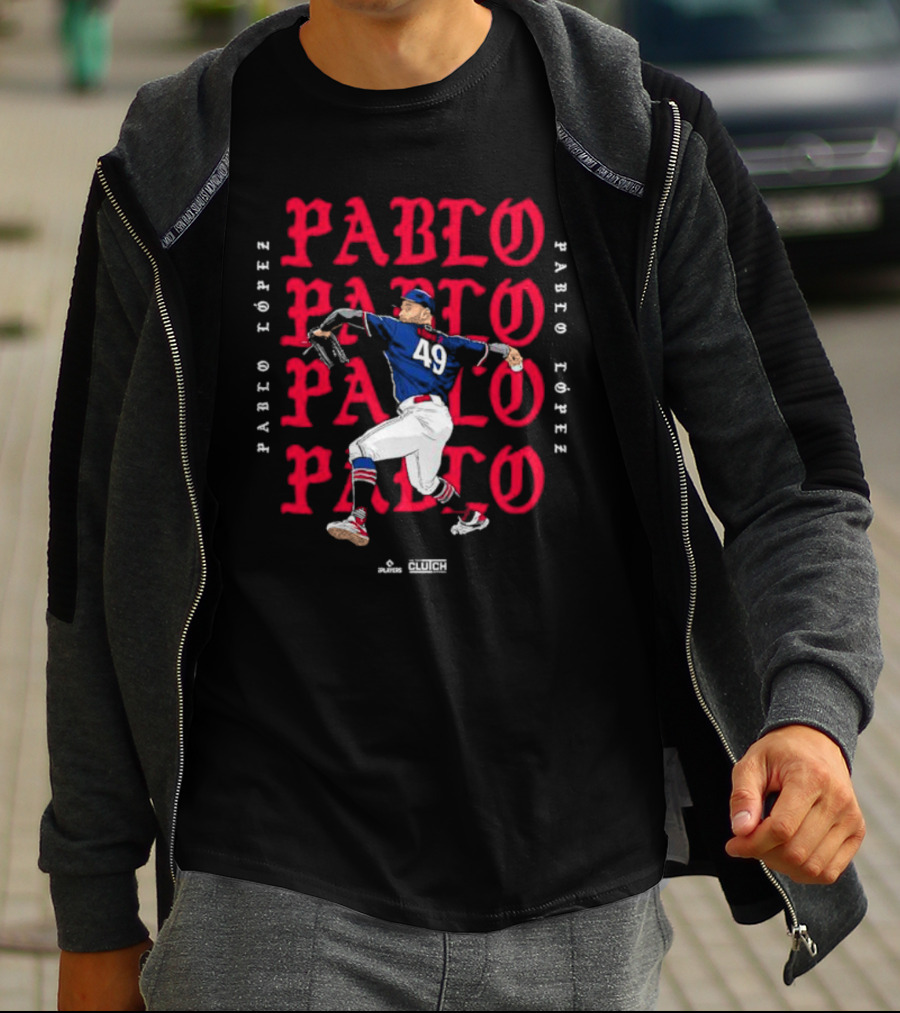 Pablo López Pitching MLBPA 49 Clutch Players T-Shirt