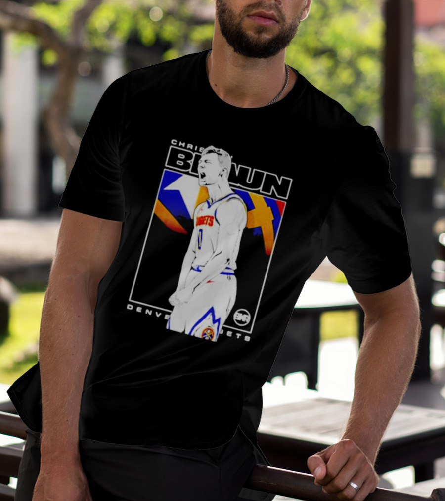 Christian Braun Denver Nuggets Basketball Player With Logo And Dynamic T-Shirt