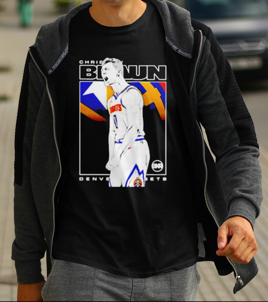 Christian Braun Denver Nuggets Basketball Player With Logo And Dynamic T-Shirt