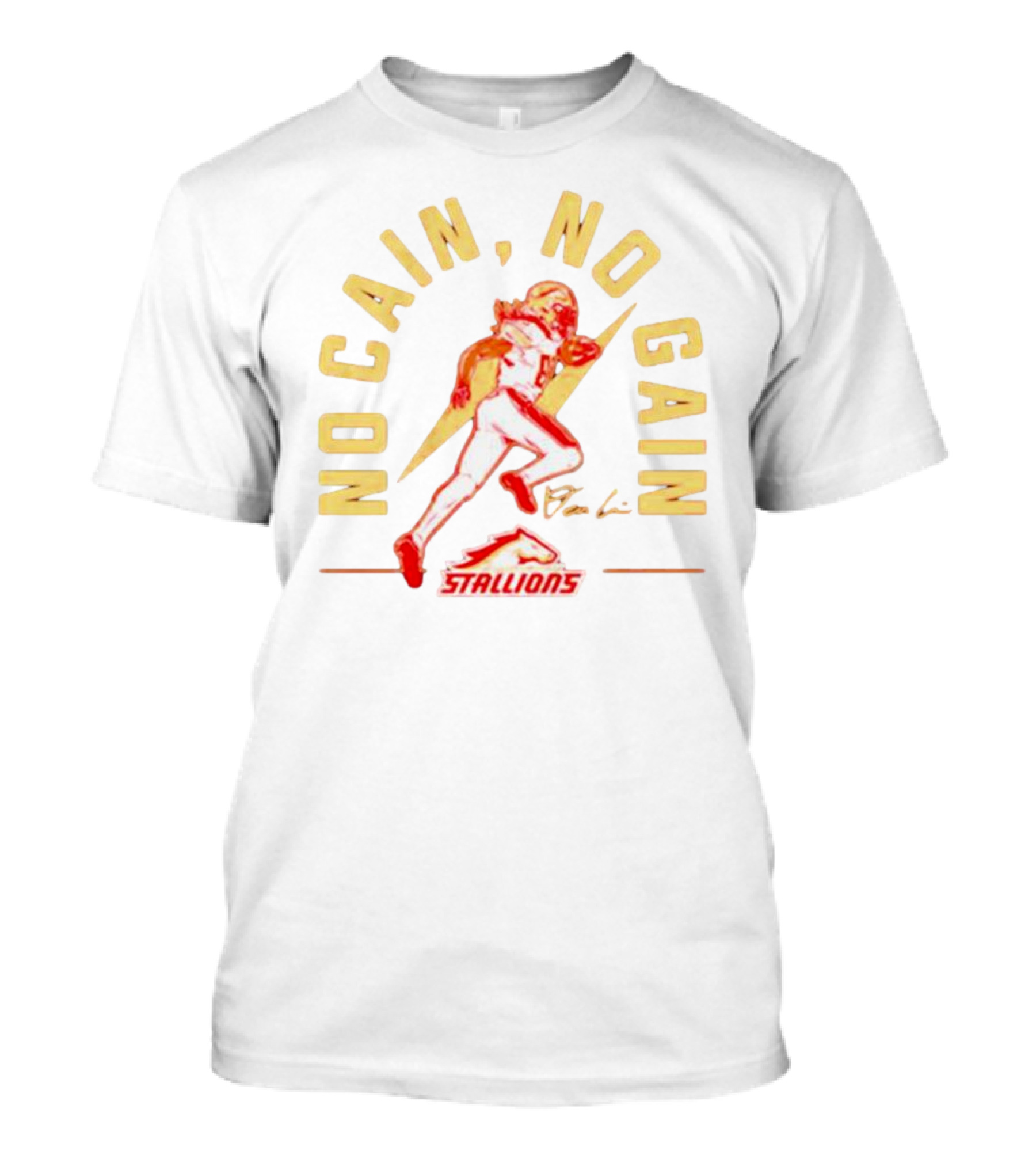 No Cain No Gain Birmingham Stallions Deon Cain T-Shirt