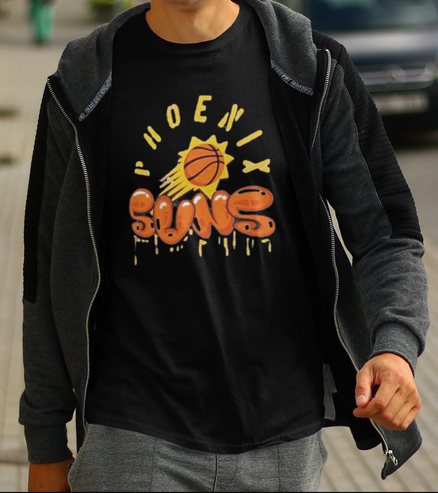 Phoenix Suns Stadium Street Art Dark Crystal Washed Suns Logo Basketball Blast T-Shirt