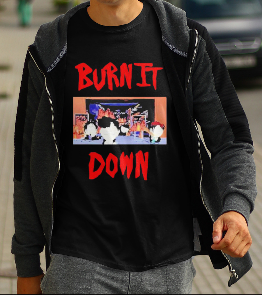 Burn It Down South Park Characters In Flames Scene T-Shirt