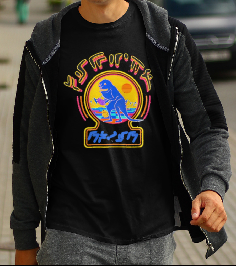 Star Lord Peter Quill Retro Dinosaur Sunset T-Shirt