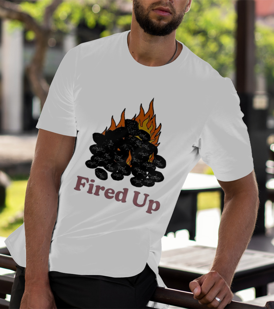Fired Up Burning Coals And Flames T-Shirt