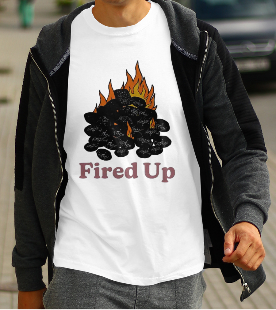 Fired Up Burning Coals And Flames T-Shirt
