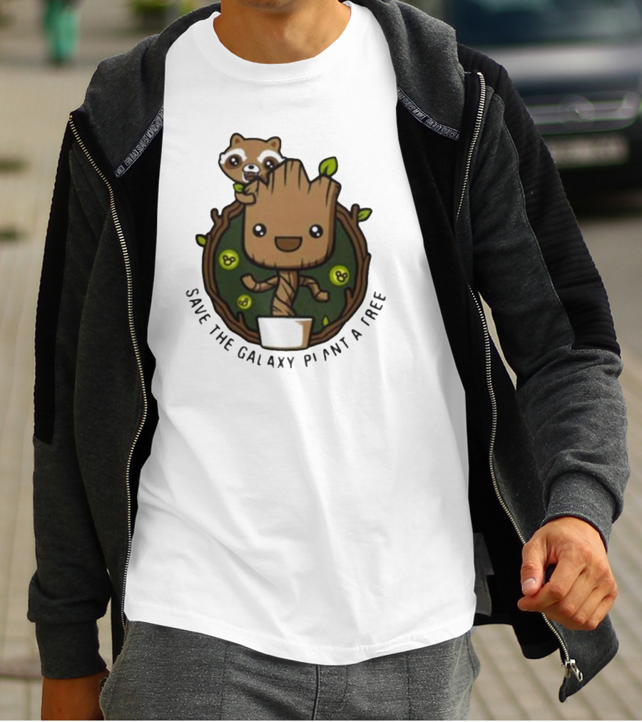 Save The Galaxy Plant A Tree Chibi Guardians Of The Galaxy T-Shirt