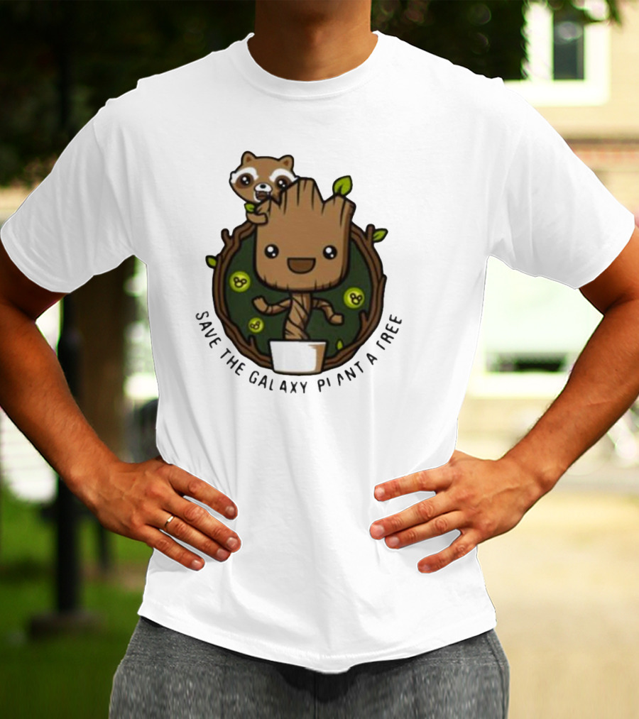 Save The Galaxy Plant A Tree Chibi Guardians Of The Galaxy T-Shirt
