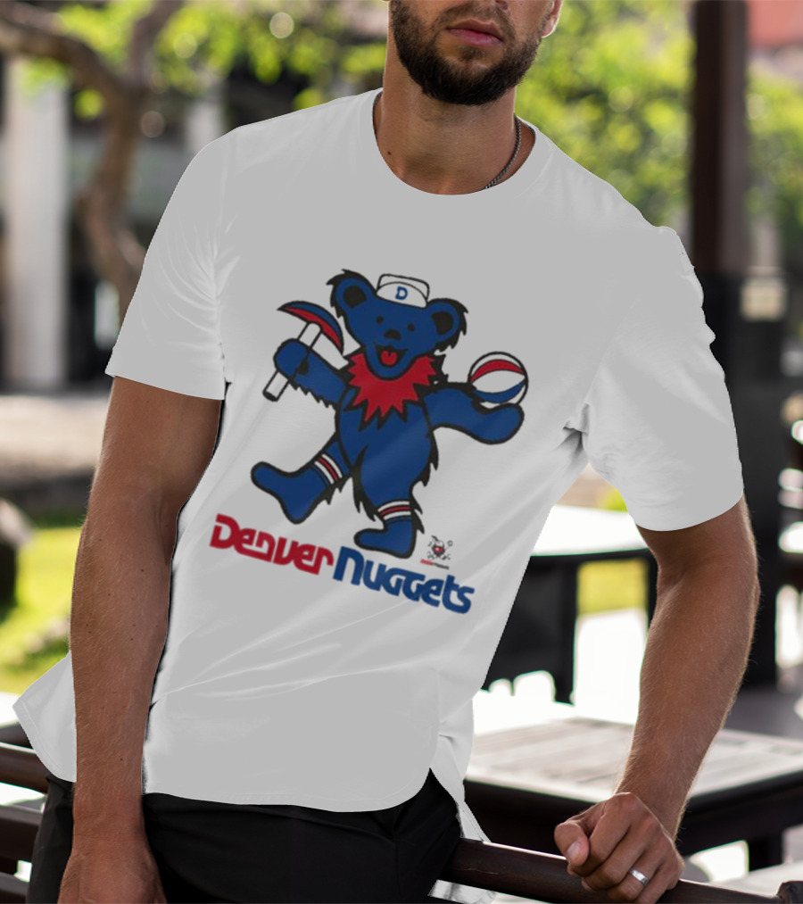 Denver Nuggets Grateful Dead Dancing Bear Basketball Axe T-Shirt