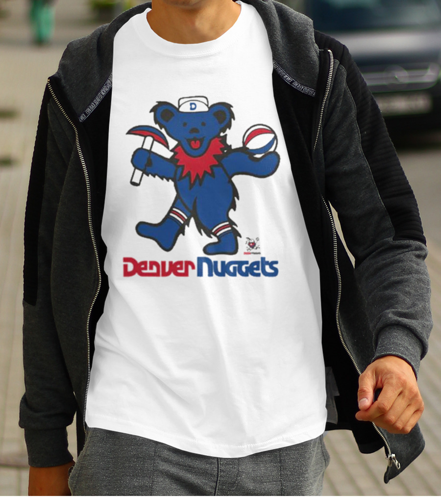 Denver Nuggets Grateful Dead Dancing Bear Basketball Axe T-Shirt