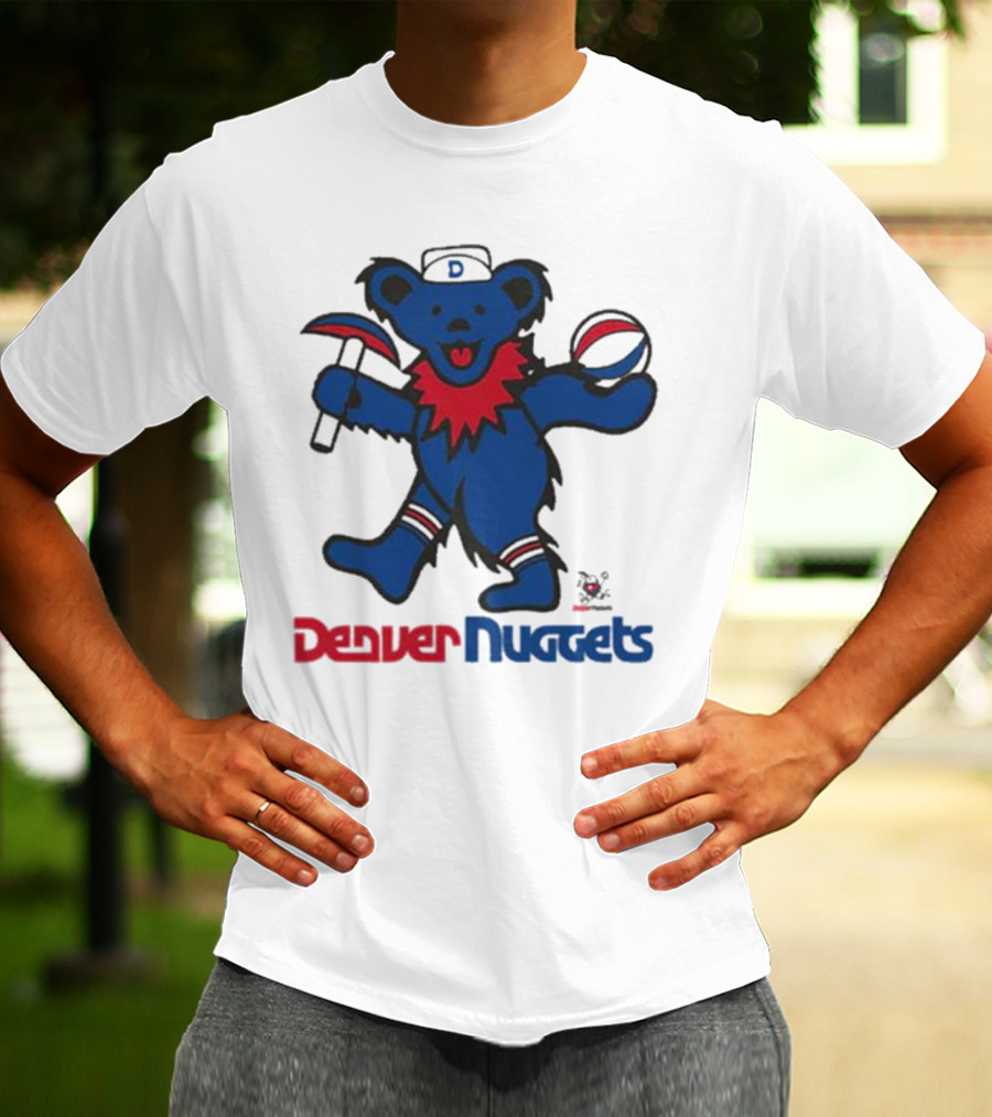 Denver Nuggets Grateful Dead Dancing Bear Basketball Axe T-Shirt