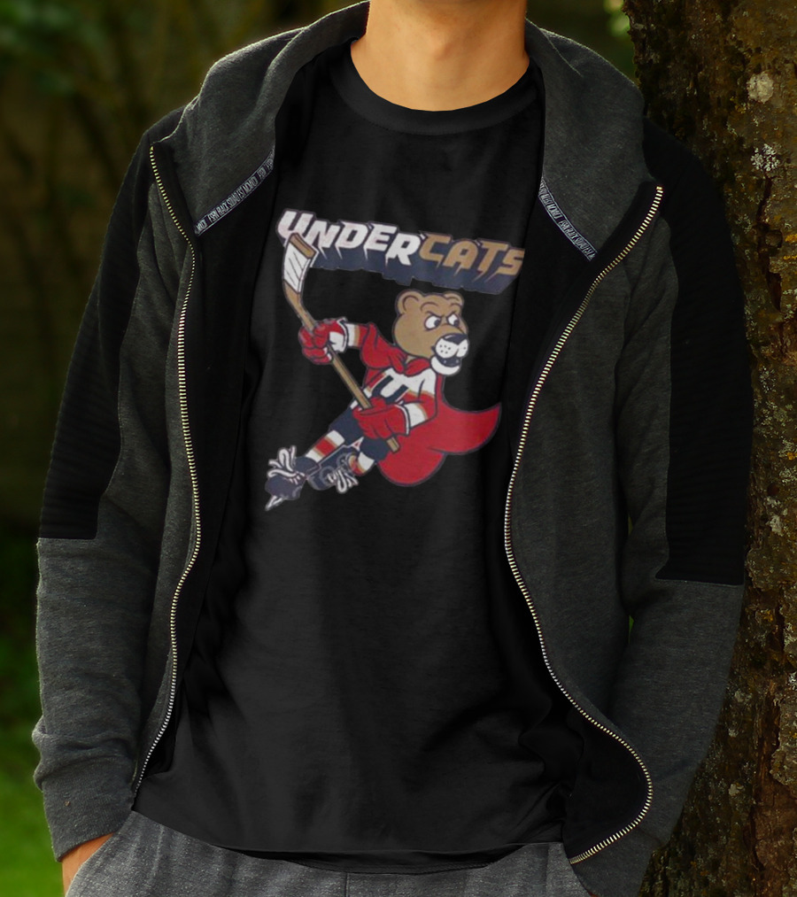 Undercats Bear Hockey Player With Cape T-Shirt