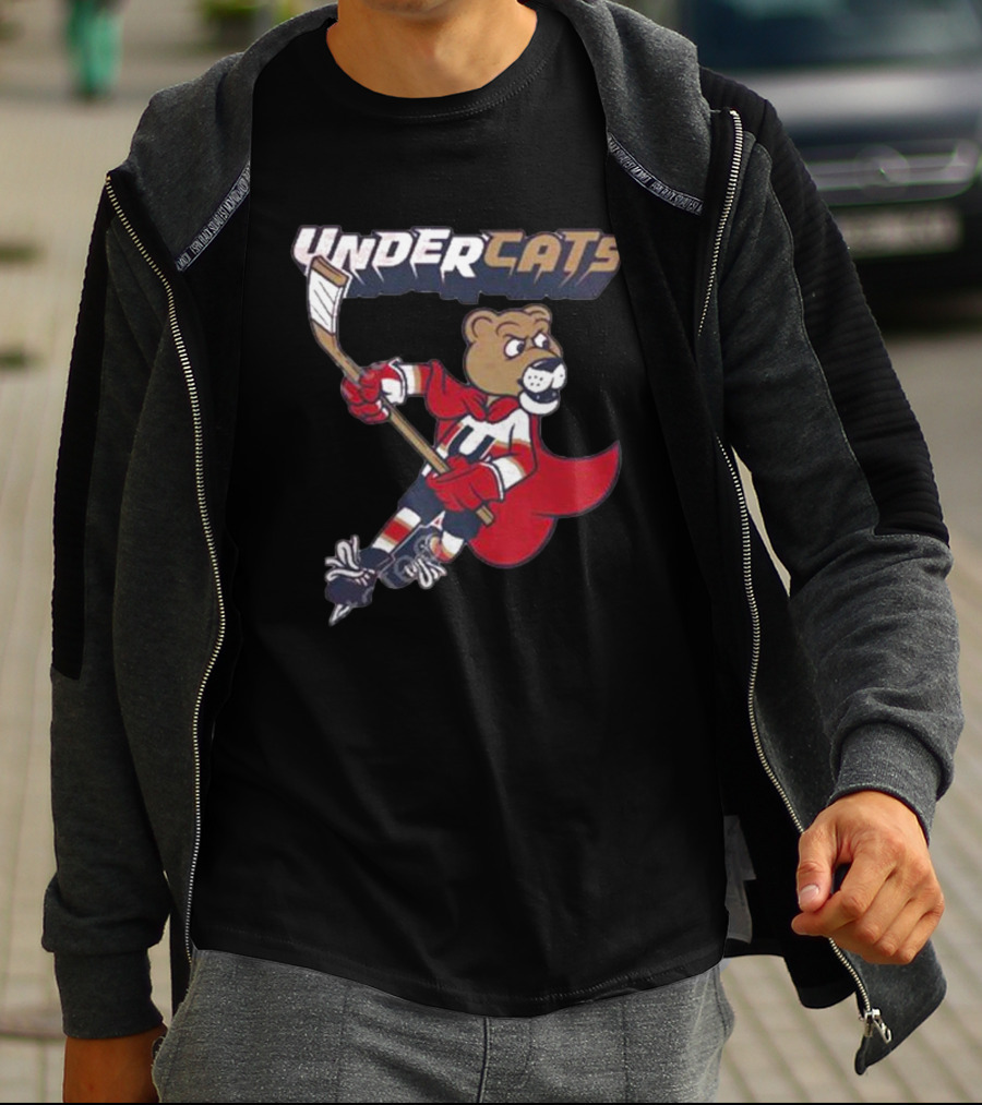 Undercats Bear Hockey Player With Cape T-Shirt