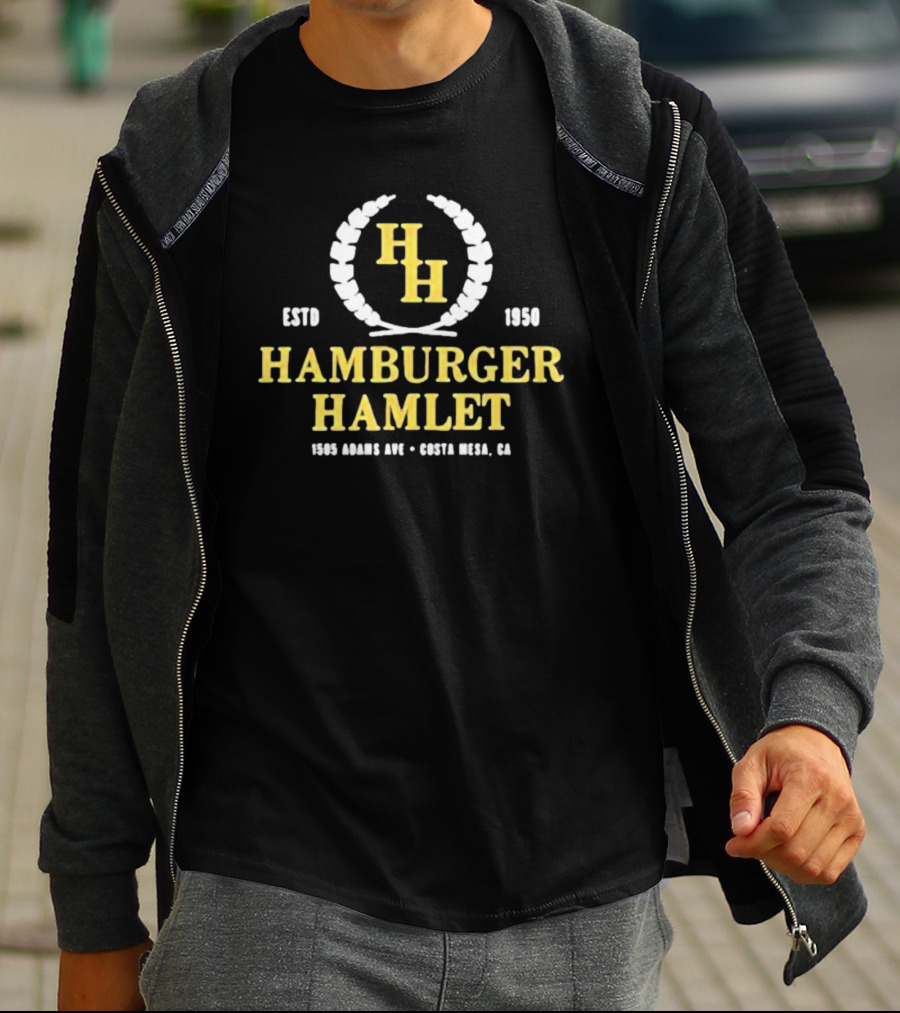 Hamburger Hamlet Estd 1950 HH 1505 Adams Ave Costa Mesa CA T-Shirt