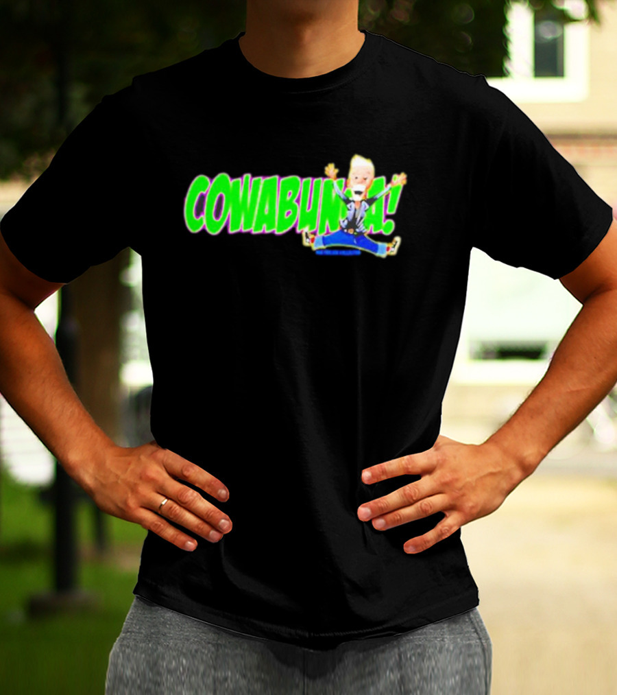 Rob Paulsen Cowabunga Cartoon Character Jumping Enthusiastically T-Shirt