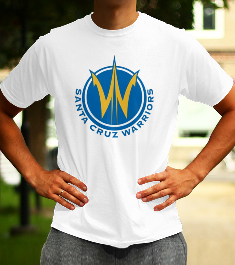 Santa Cruz Warriors Basketball Team Logo Blue And Yellow T-Shirt
