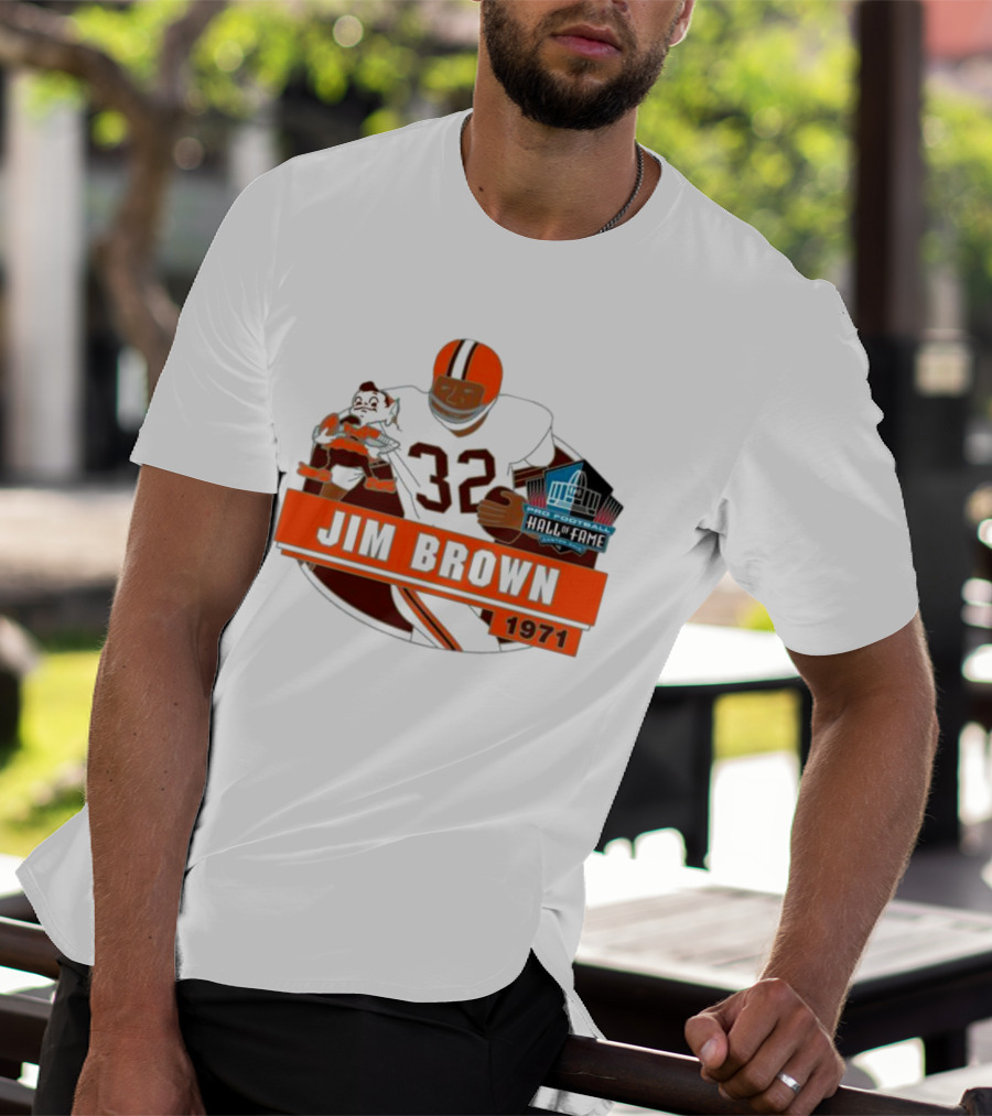 Jim Brown Pro Football Hall Of Fame 1971 Number 32 T-Shirt
