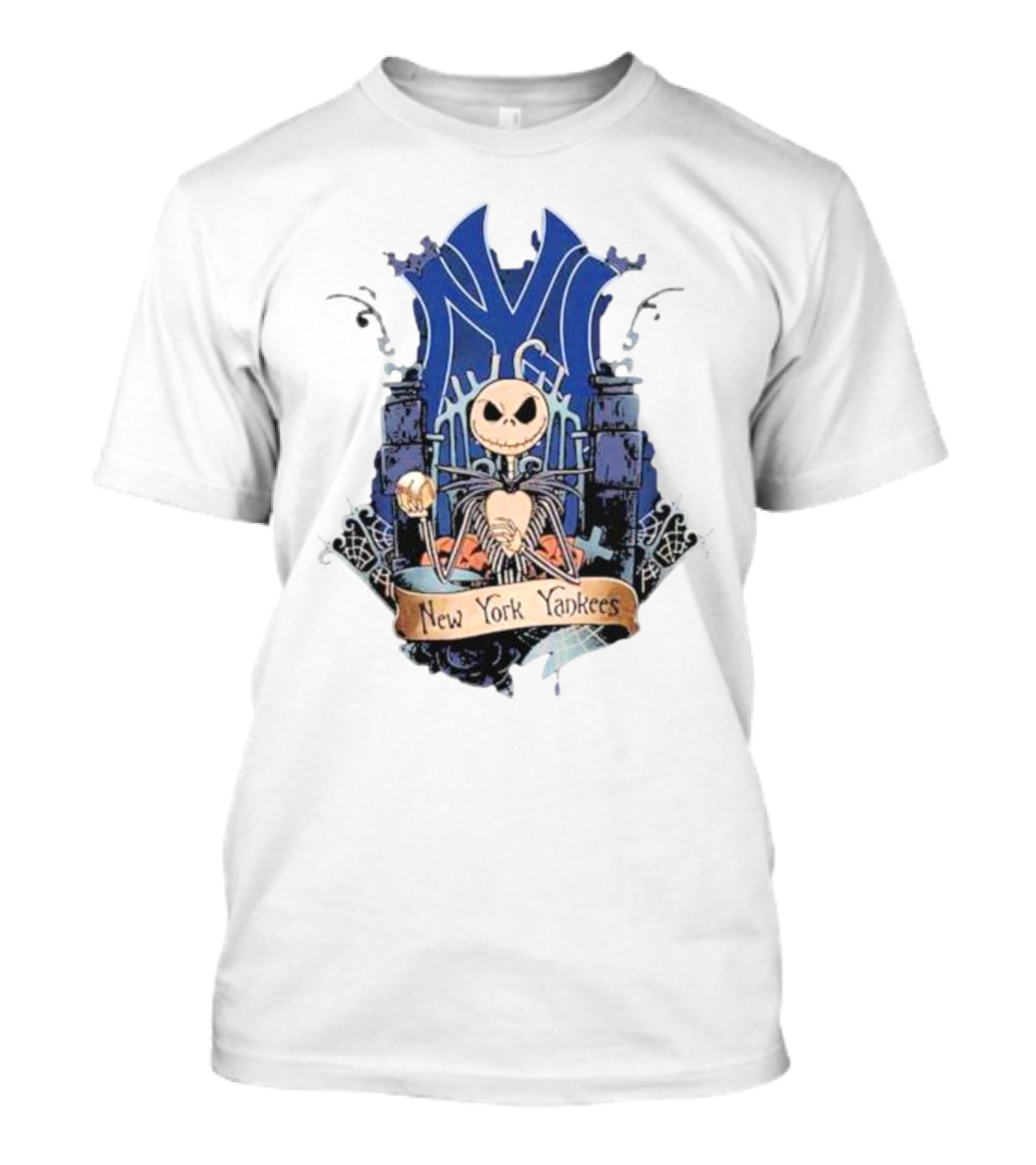 New York Yankees Jack Skellington MLB Halloween Baseball T-Shirt
