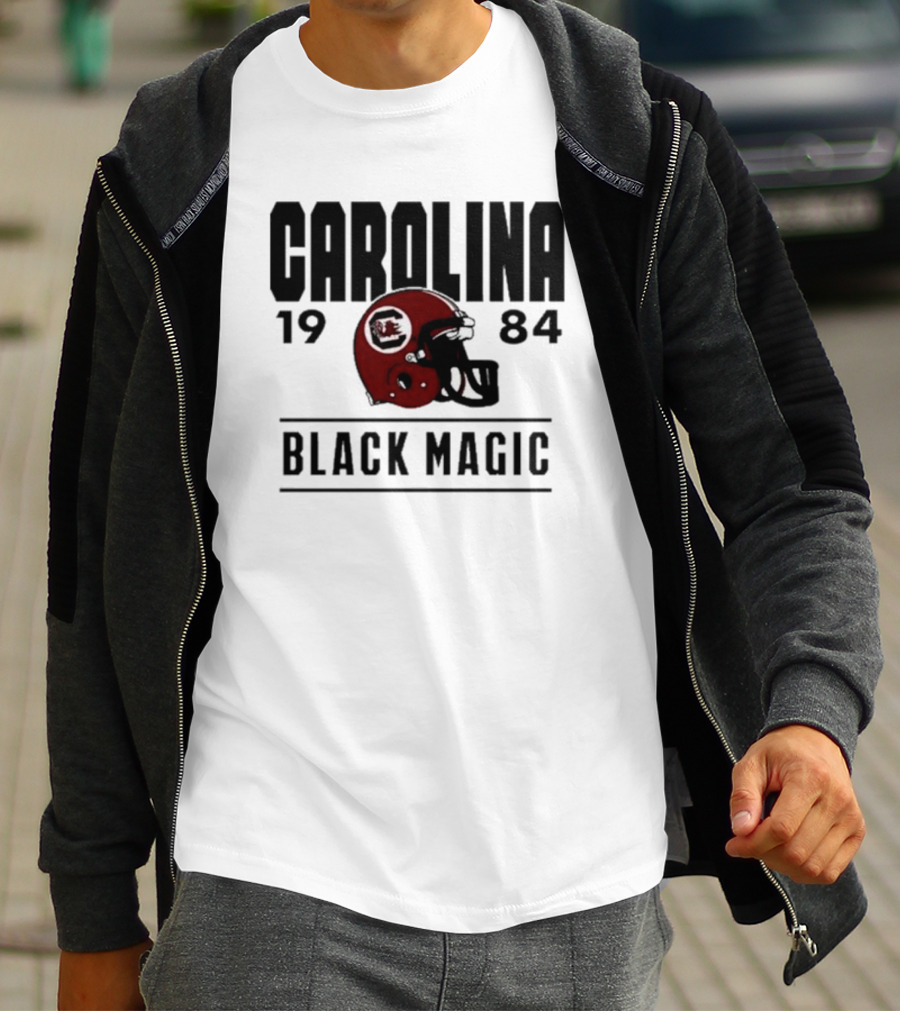 Carolina 1984 Black Magic Football Helmet T-Shirt
