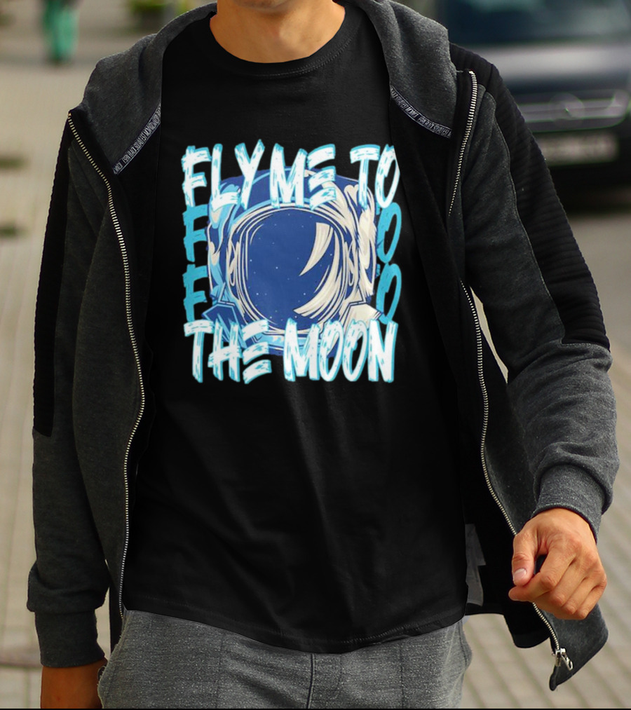 Fly Me To The Moon Astronaut Helmet Sky Stars T-Shirt