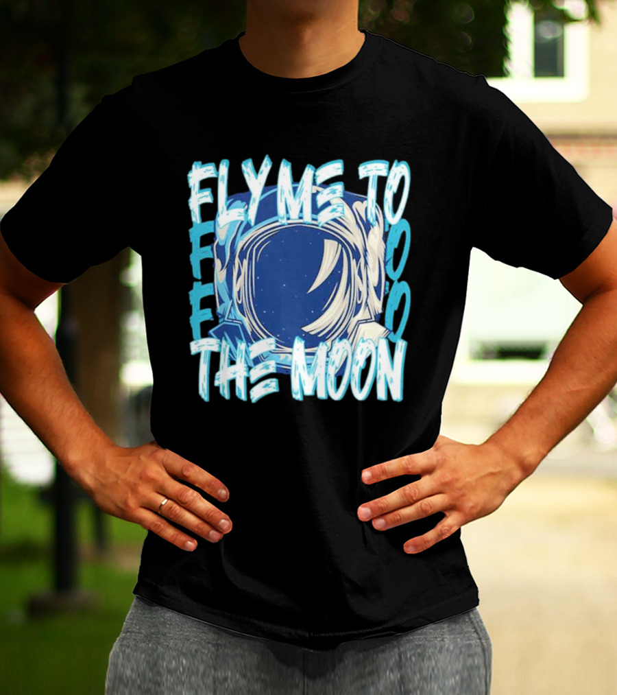 Fly Me To The Moon Astronaut Helmet Sky Stars T-Shirt