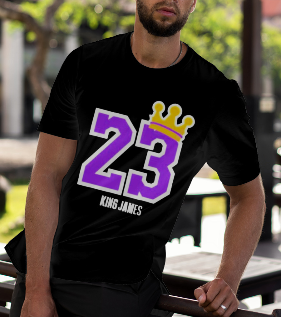 King Lebron James 23 Purple Crown La Lakers T-Shirt