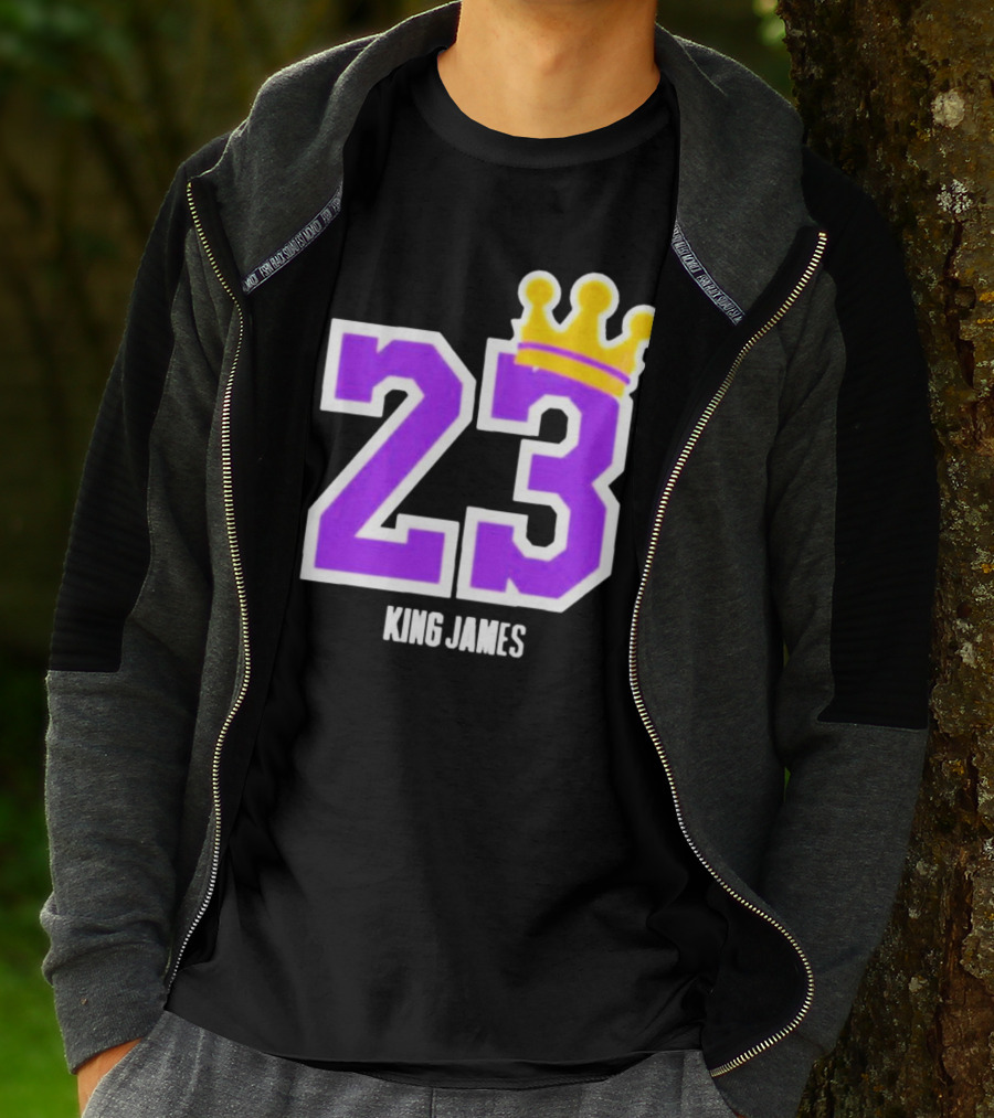 King Lebron James 23 Purple Crown La Lakers T-Shirt