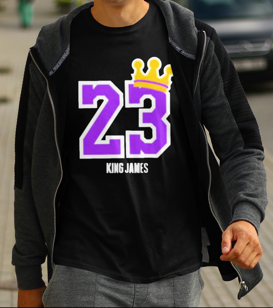 King Lebron James 23 Purple Crown La Lakers T-Shirt