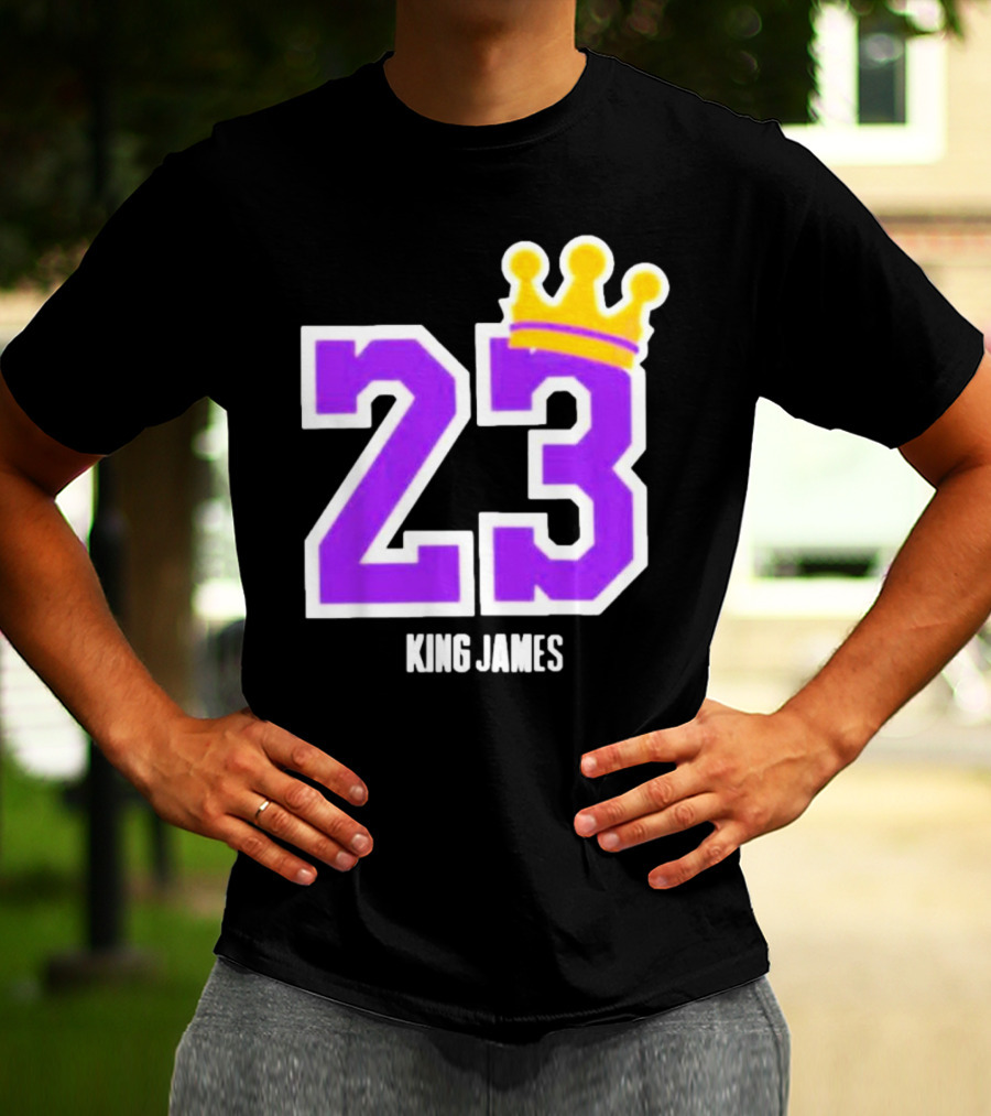 King Lebron James 23 Purple Crown La Lakers T-Shirt