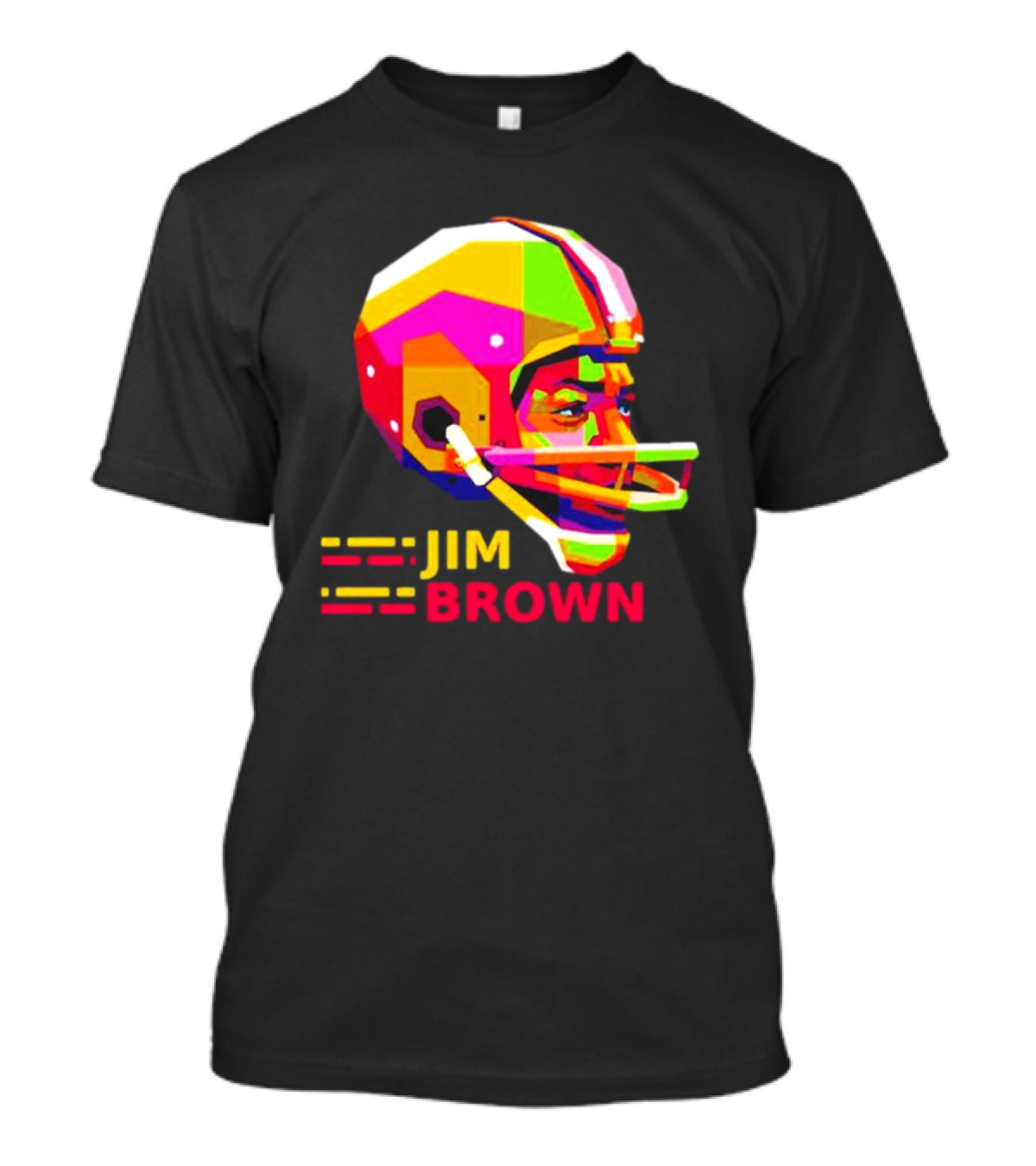 Jim Brown Vibrant Helmet Portrait Pop T-Shirt