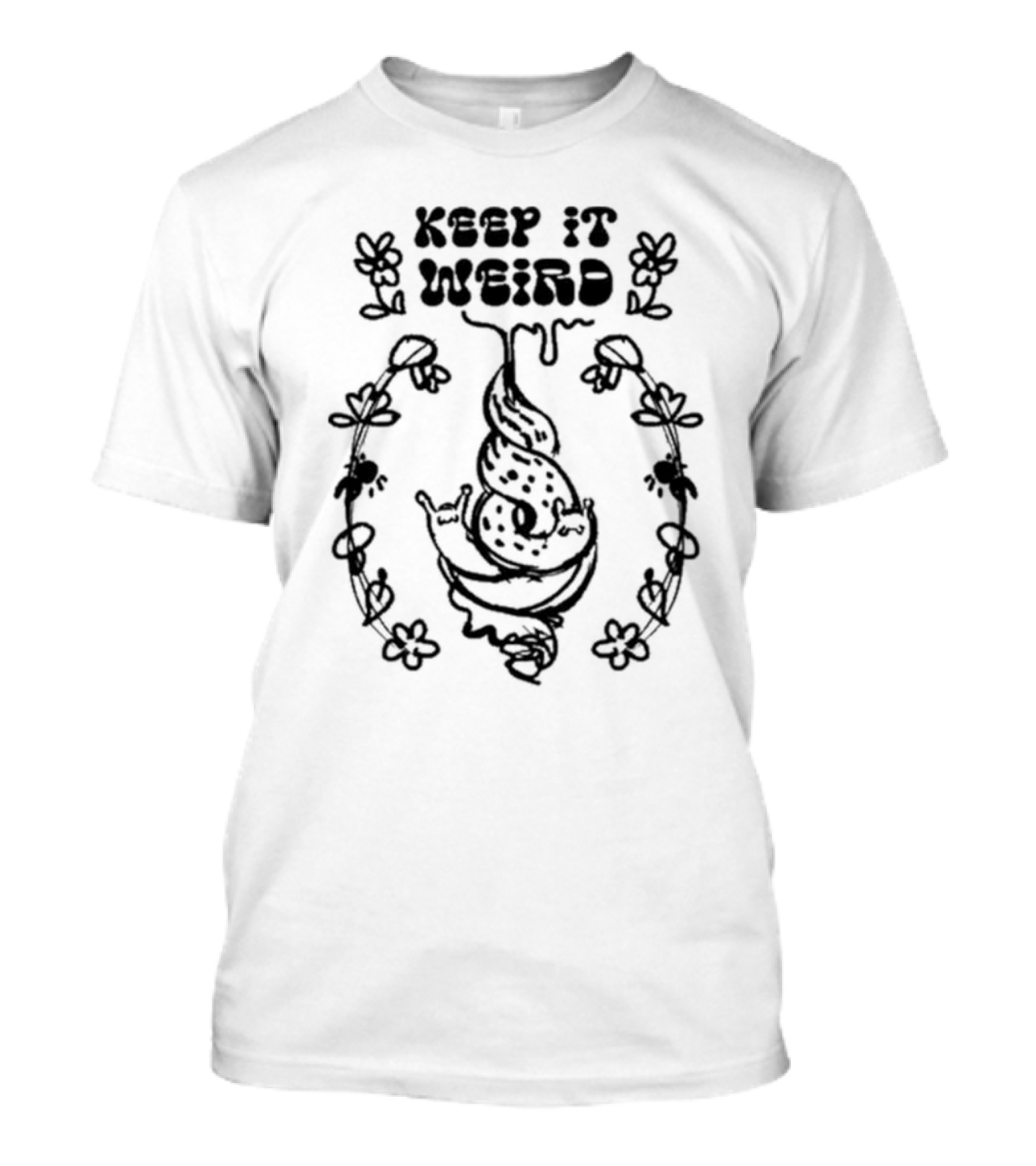 Keep It Weird Quailtea Playful Floral Swirl T-Shirt