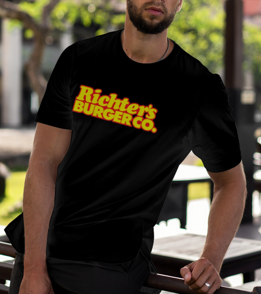 Richter’s Burger Co Classic Logo Yellow And Red T-Shirt